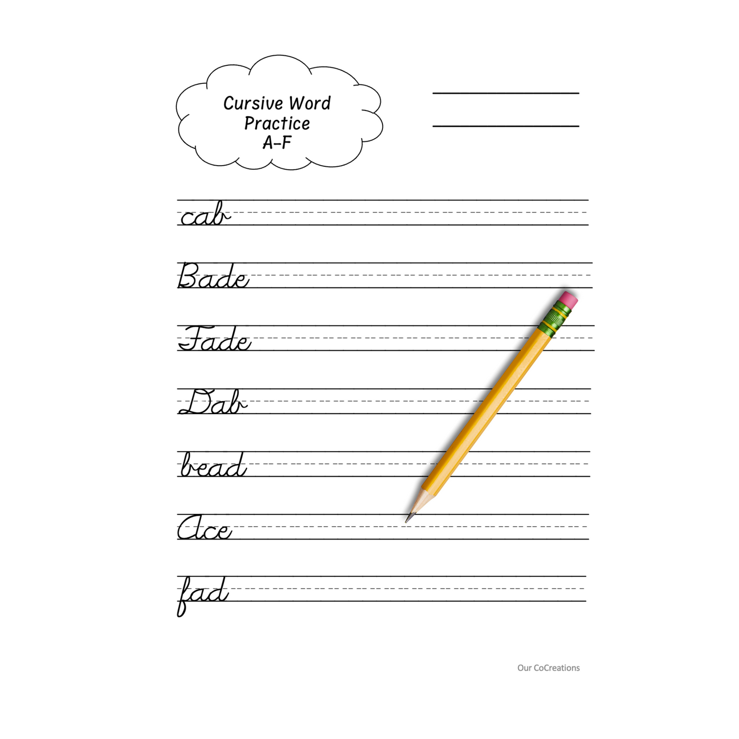 Cursive Words Practice Pack