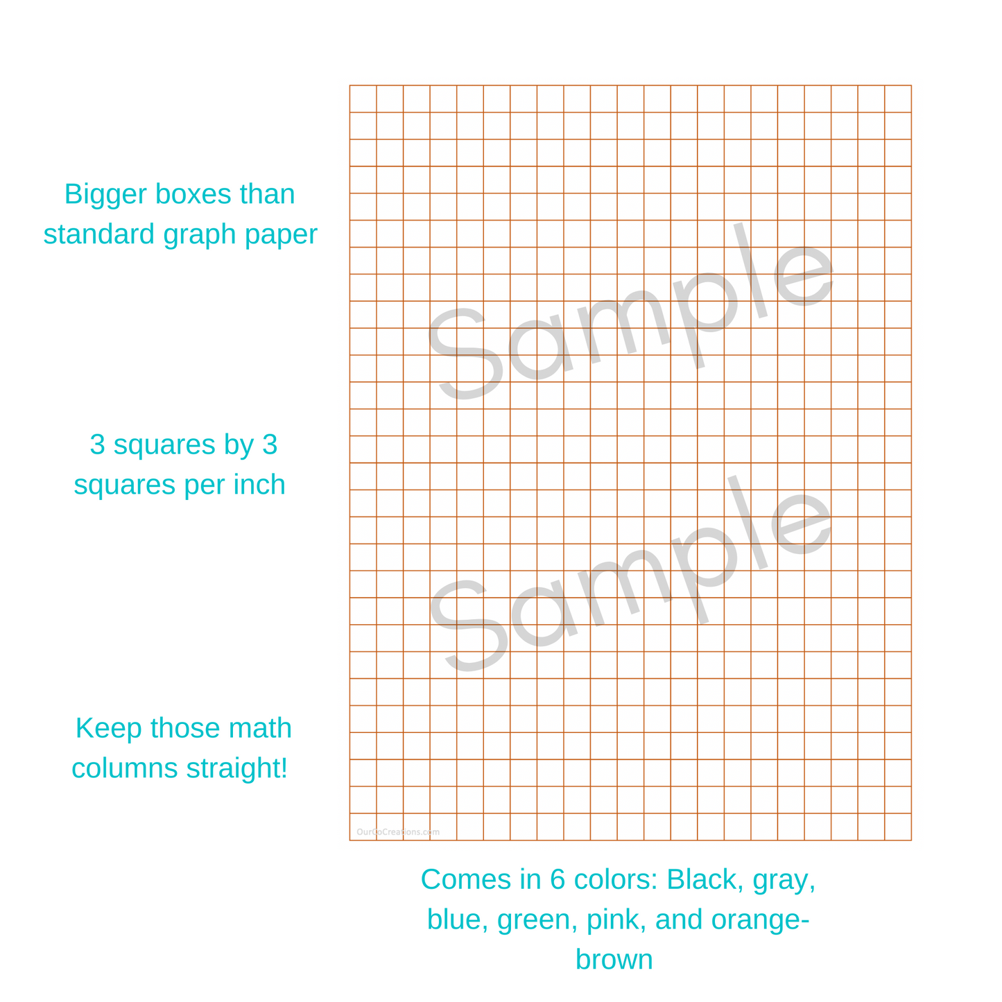 Colored Big Box Grid Paper -Graph Paper