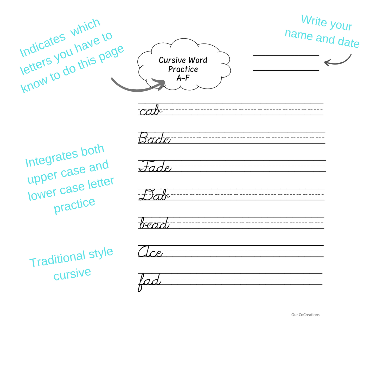 Cursive Words Practice Pack